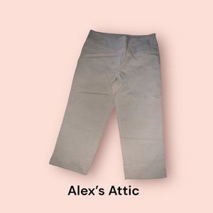 Zac & Rachel Capri Pants Women Size 14 High-Rise Pull-On Beige pre-owned